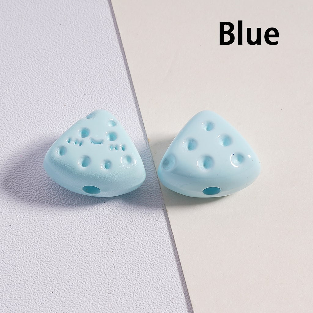 Mini Fan-Smile Cheese Face in Solid Color, Acrylic Beads 12*15MM (Single Color is available for 300pcs(whole bag) Only)