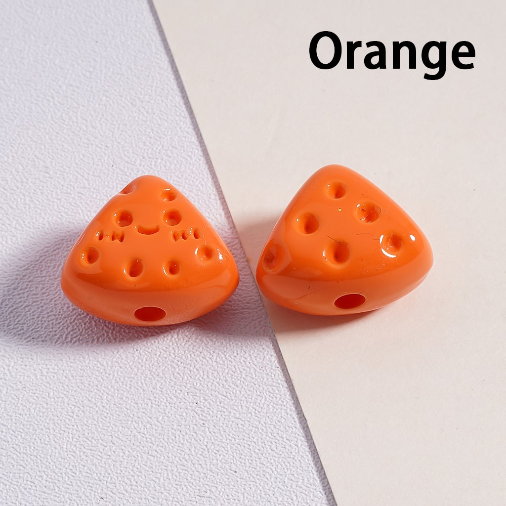 Mini Fan-Smile Cheese Face in Solid Color, Acrylic Beads 12*15MM (Single Color is available for 300pcs(whole bag) Only)