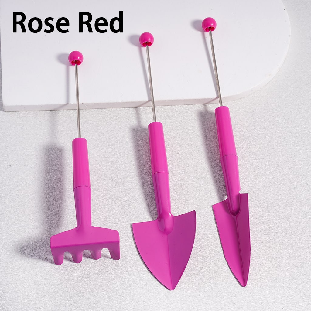 DIY Beadable Garden Tool Trio Solid Colour Mini Metal Set  (1set includes 3pcs)