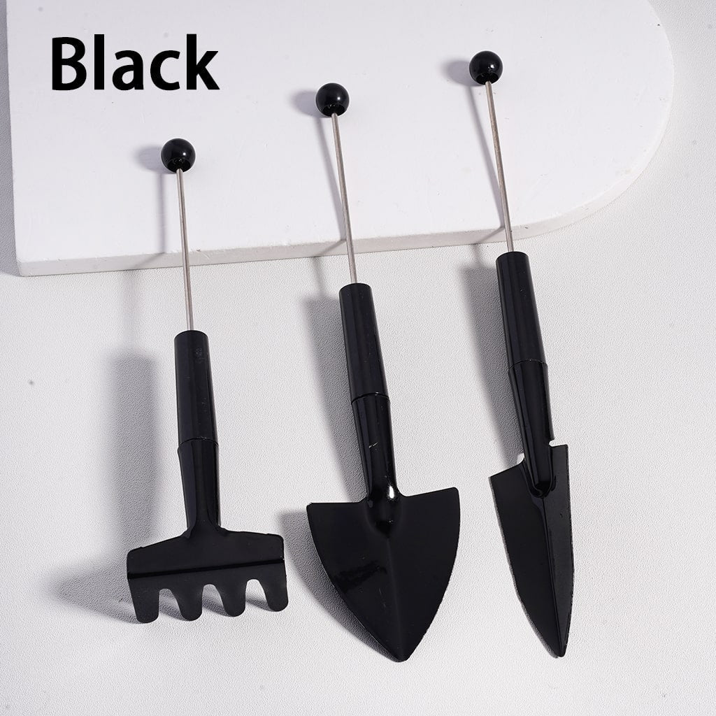 DIY Beadable Garden Tool Trio Solid Colour Mini Metal Set  (1set includes 3pcs)
