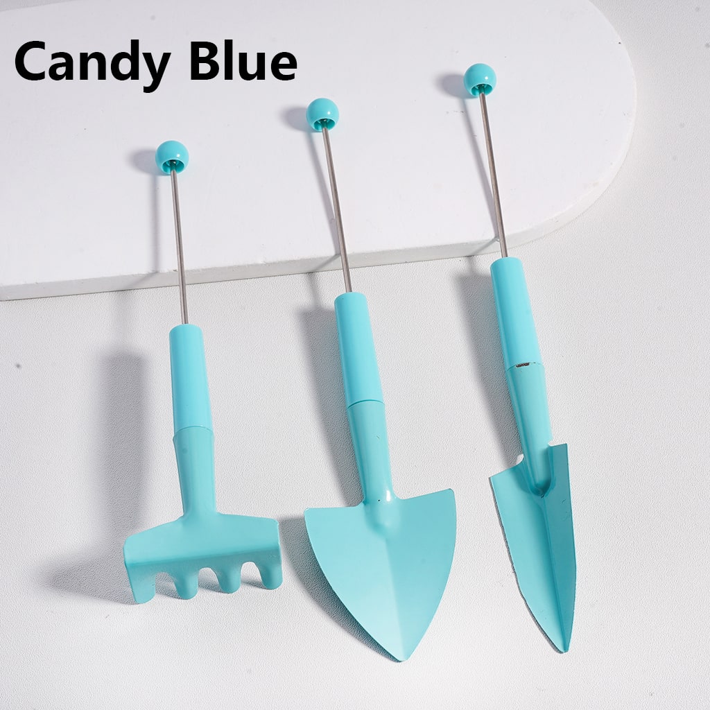 DIY Beadable Garden Tool Trio Solid Colour Mini Metal Set  (1set includes 3pcs)