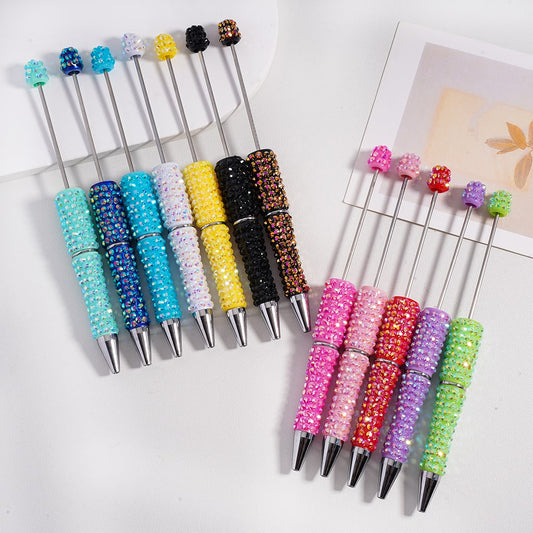 Rainbow Sparkle Glitter Glam Multi-Color Rhinestone Beadable Pen Random Mix