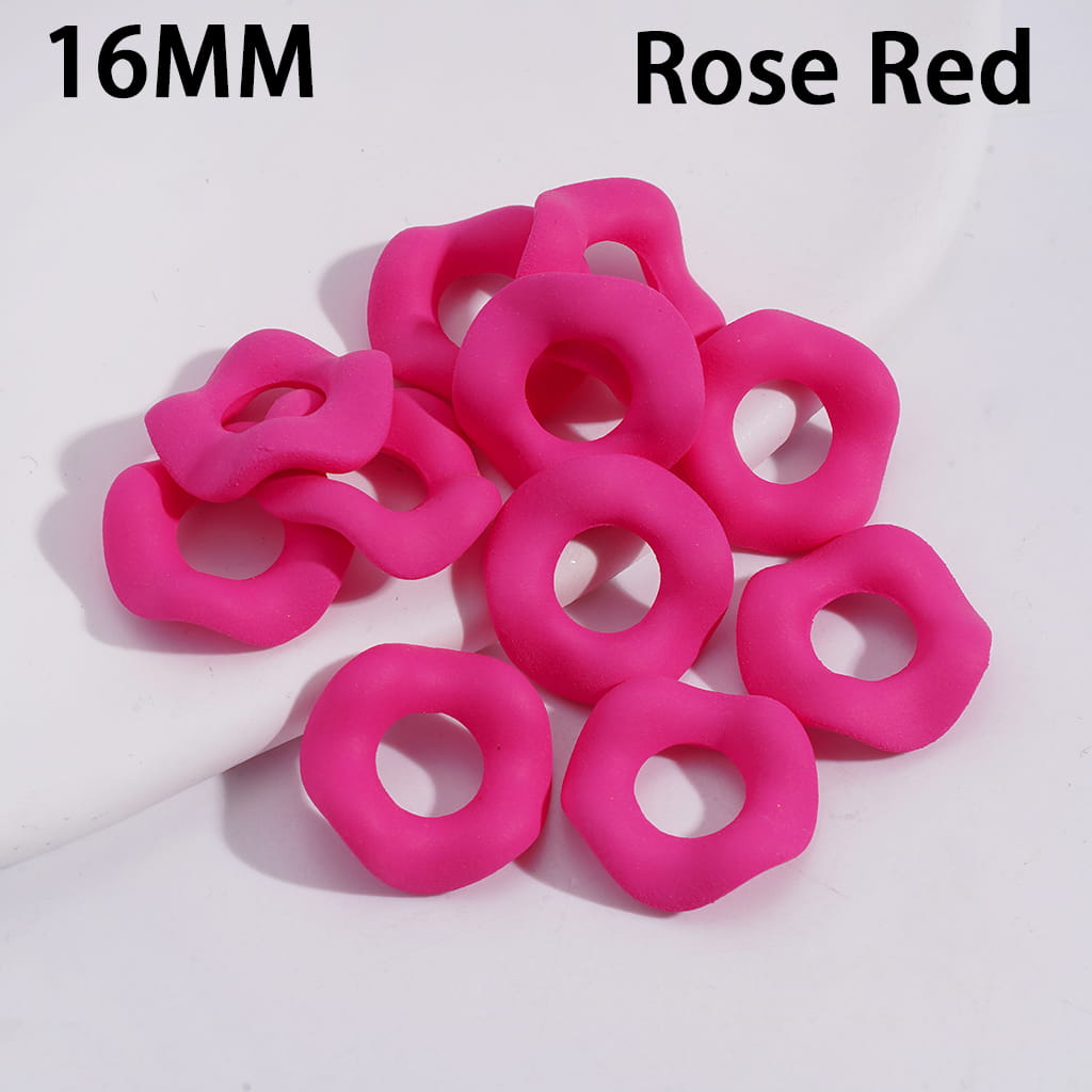 Matte Rubber Painted Wavy Shape Fluorescent Colors Acrylic Spacer Beads 16MM Random Mix