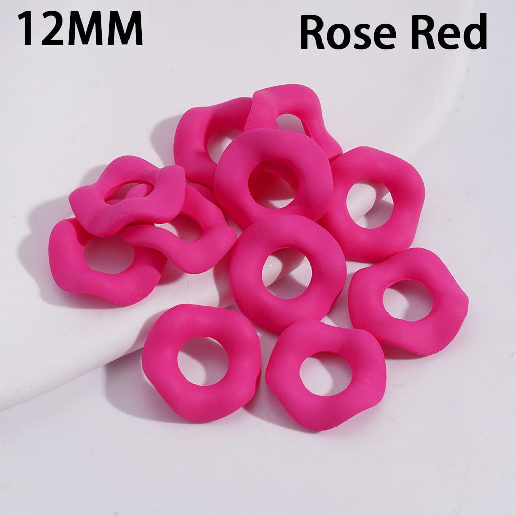 Neon Matte Wavy with Soft Rubber Coating Acrylic Beads 12MM (Please Read the Description)