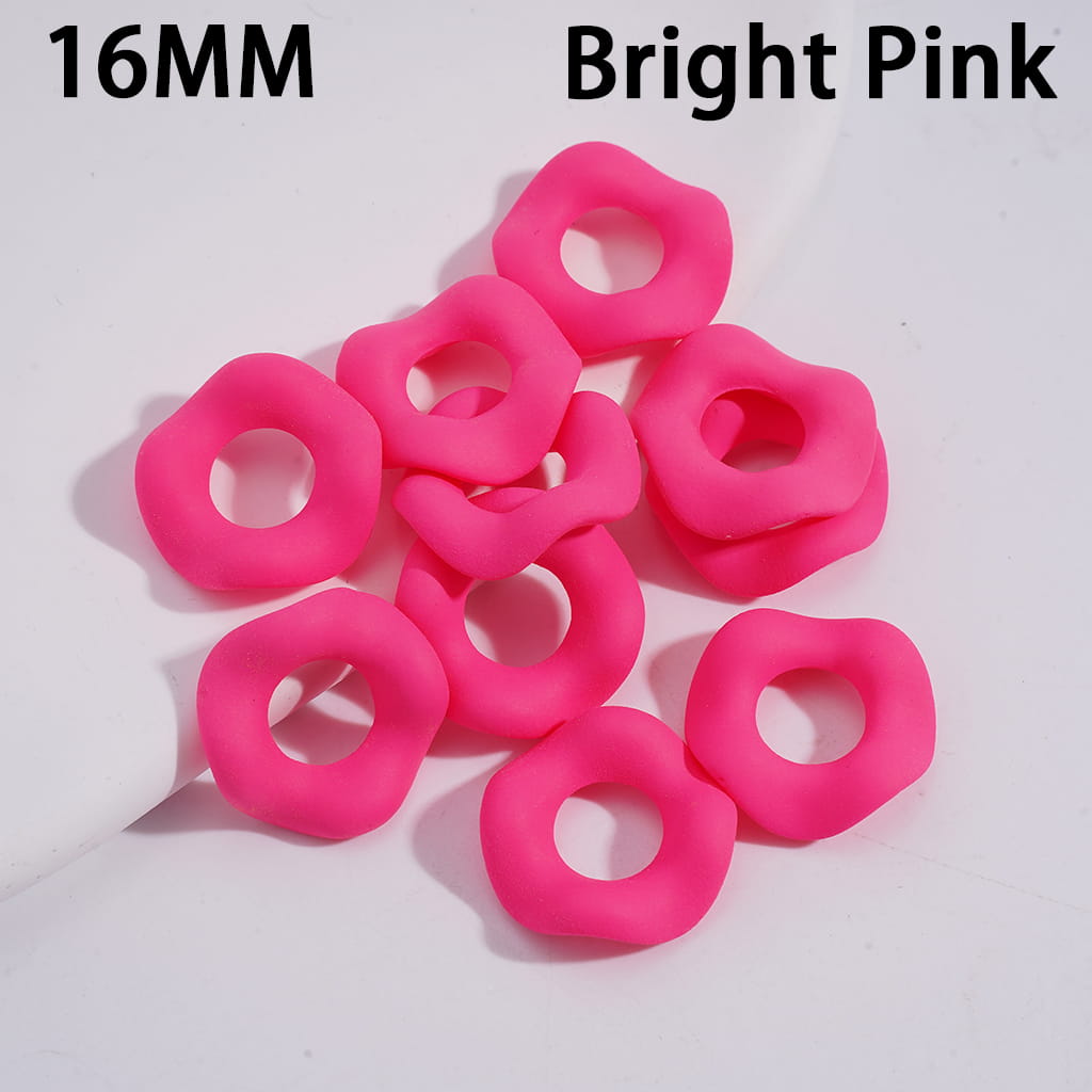 Matte Rubber Painted Wavy Shape Fluorescent Colors Acrylic Spacer Beads 16MM Random Mix