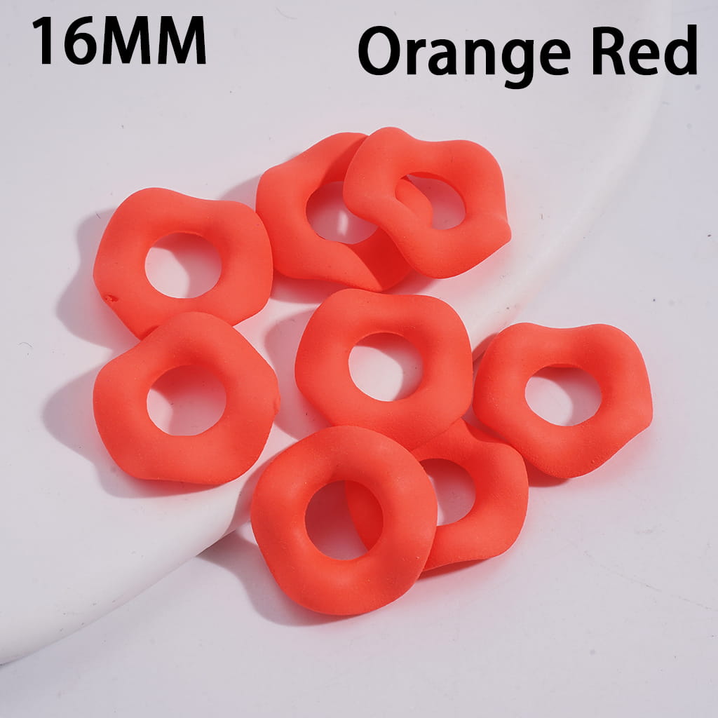 Matte Rubber Painted Wavy Shape Fluorescent Colors Acrylic Spacer Beads 16MM Random Mix