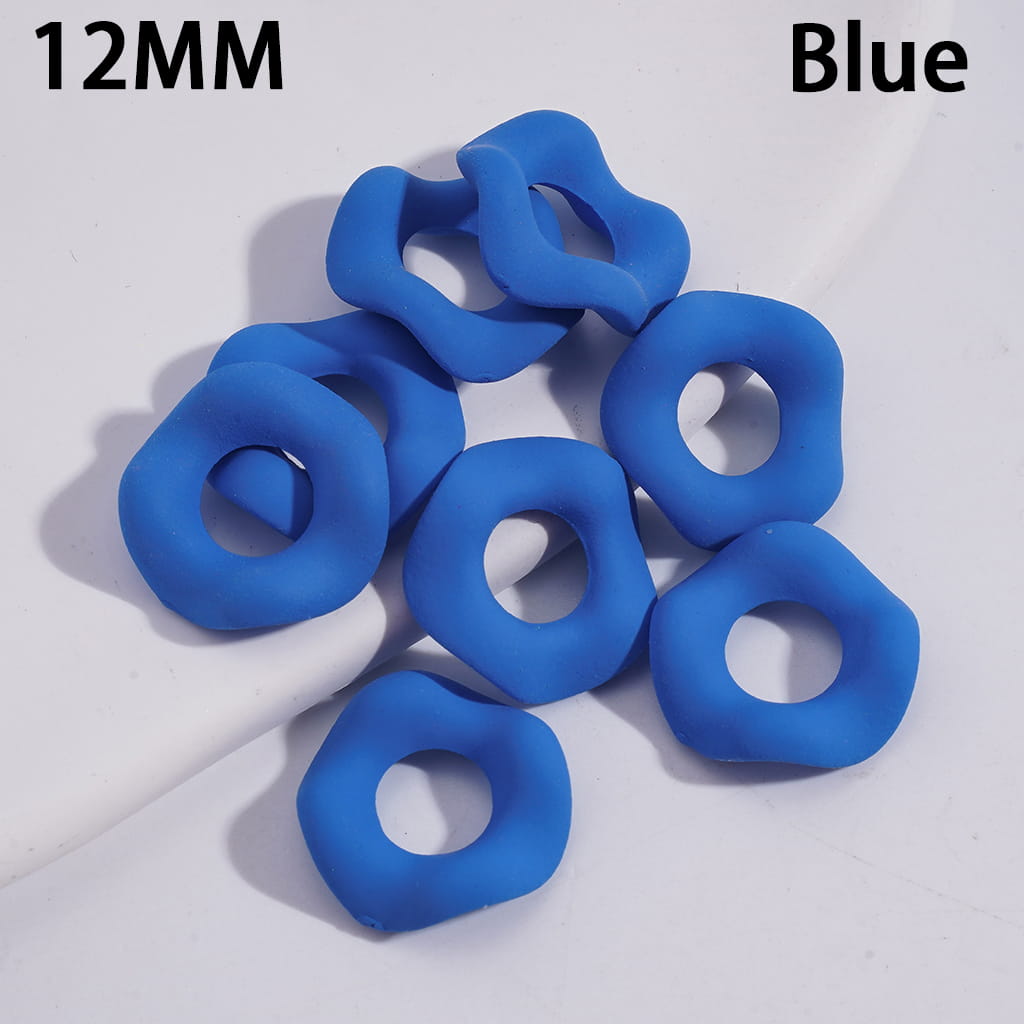 Neon Matte Wavy with Soft Rubber Coating Acrylic Beads 12MM (Please Read the Description)