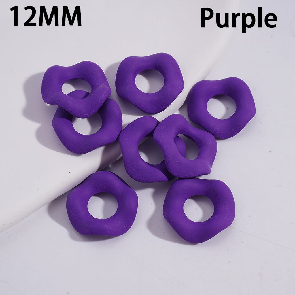 Neon Matte Wavy with Soft Rubber Coating Acrylic Beads 12MM (Please Read the Description)