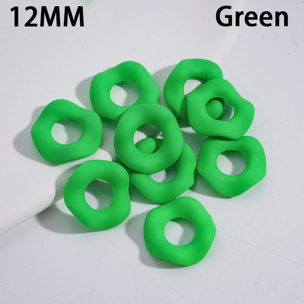Neon Matte Wavy with Soft Rubber Coating Acrylic Beads 12MM (Please Read the Description)