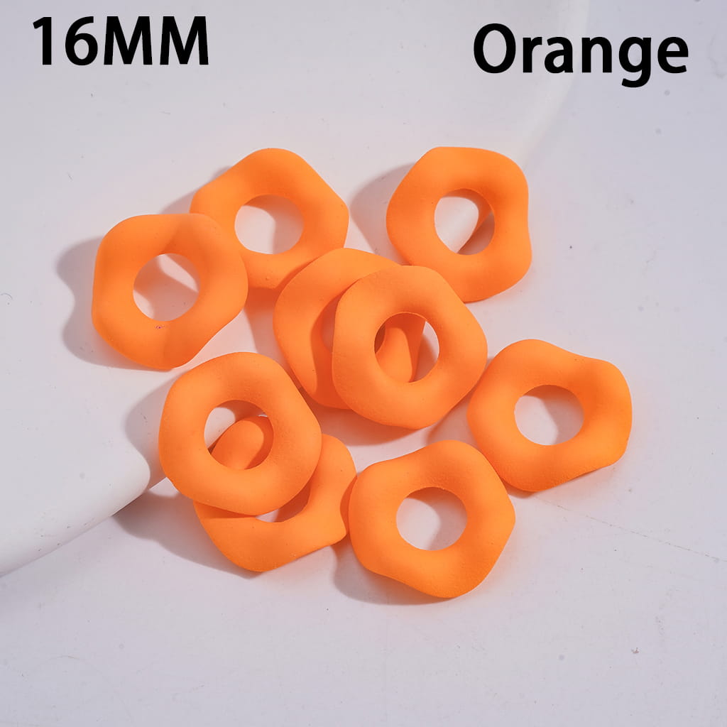 Matte Rubber Painted Wavy Shape Fluorescent Colors Acrylic Spacer Beads 16MM Random Mix