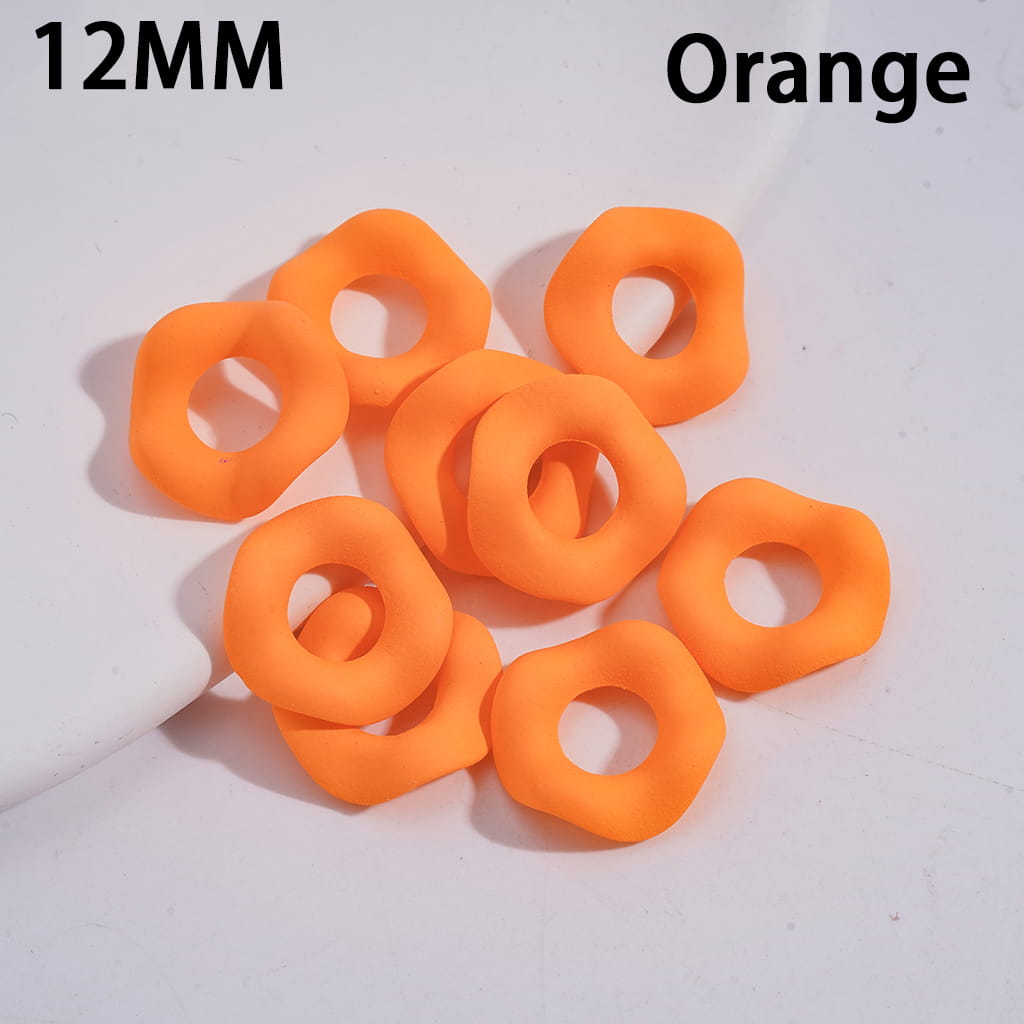 Neon Matte Wavy with Soft Rubber Coating Acrylic Beads 12MM (Please Read the Description)