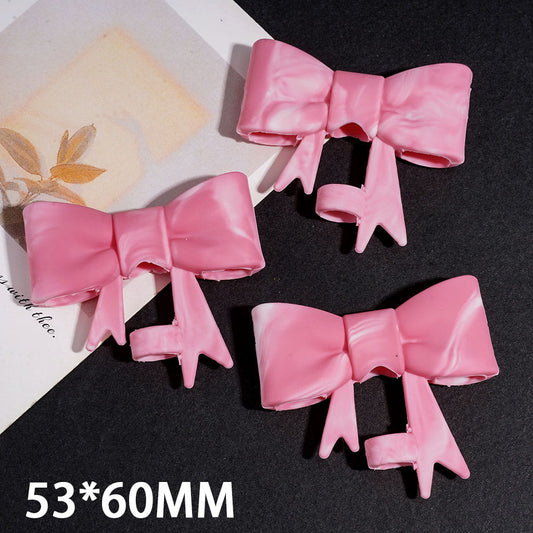 Peach Pink White Ribbon Bow Food Grade Silicone Straw Topper for Cups & Tumblers, 53*60MM