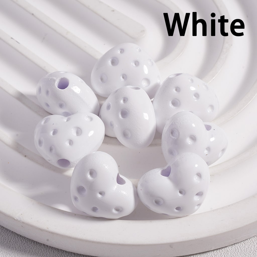 Solid Color Cute Mini Heart Shaped Cheese Acrylic Beads 12*15MM (Single Color is available for 300pcs(Whole Bag) Only)