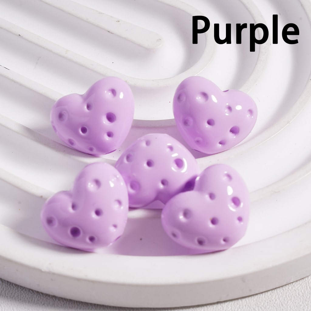 Solid Color Cute Mini Heart Shaped Cheese Acrylic Beads 12*15MM (Single Color is available for 300pcs(Whole Bag) Only)