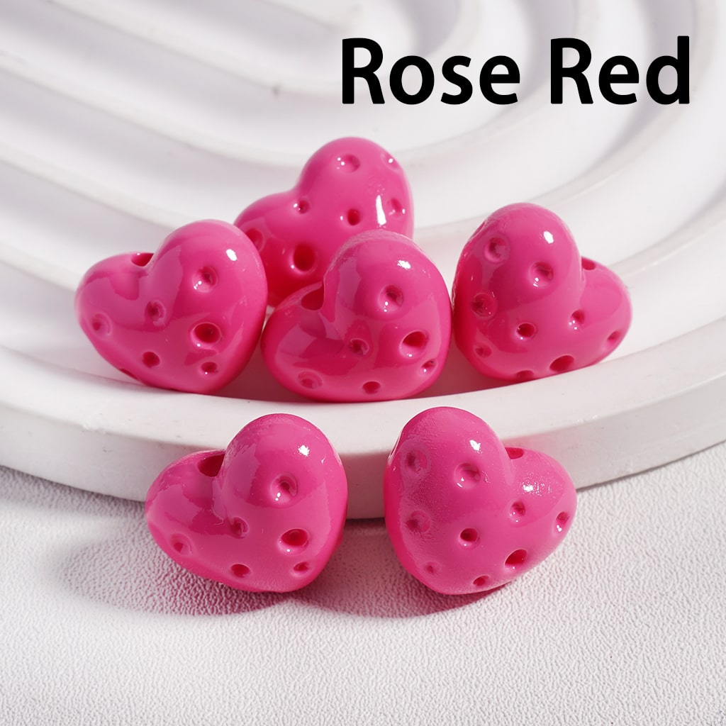 Solid Color Cute Mini Heart Shaped Cheese Acrylic Beads 12*15MM (Single Color is available for 300pcs(Whole Bag) Only)