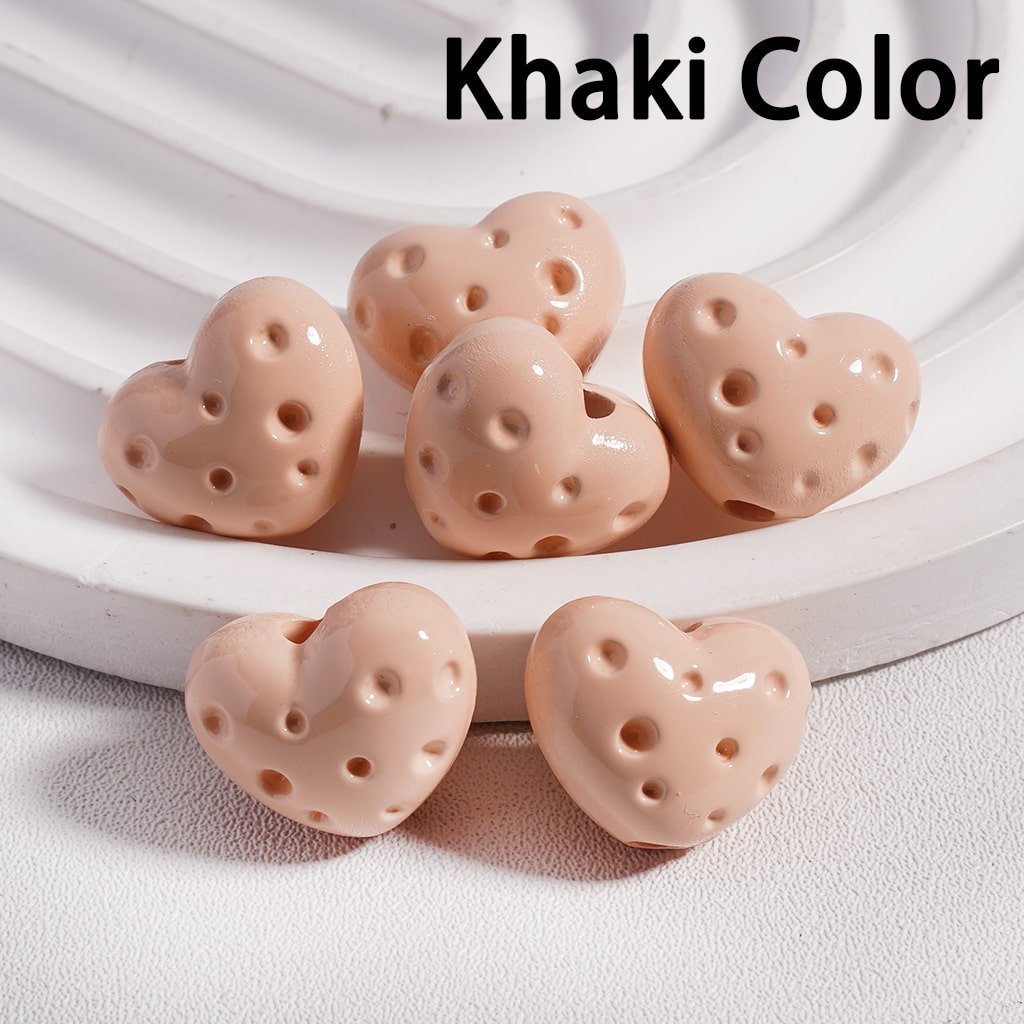 Solid Color Cute Mini Heart Shaped Cheese Acrylic Beads 12*15MM (Single Color is available for 300pcs(Whole Bag) Only)