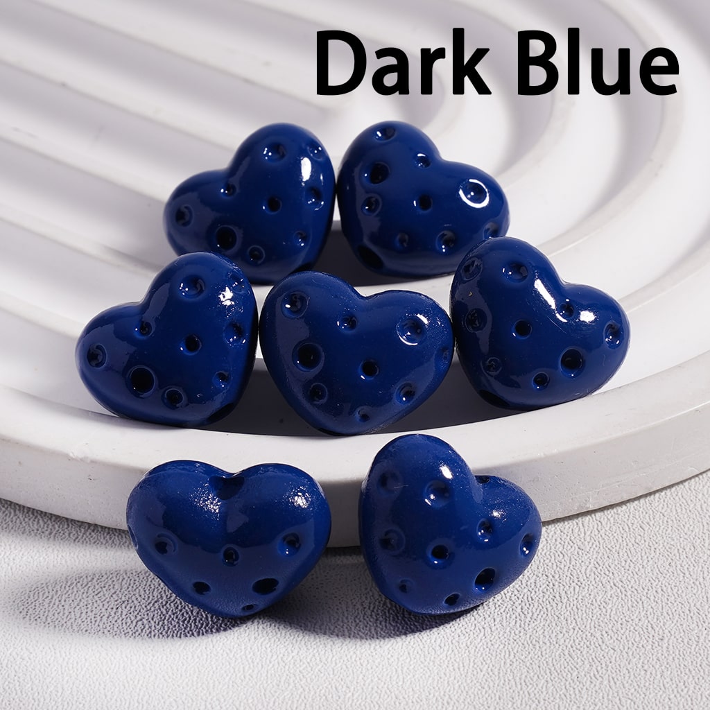 Solid Color Cute Mini Heart Shaped Cheese Acrylic Beads 12*15MM (Single Color is available for 300pcs(Whole Bag) Only)