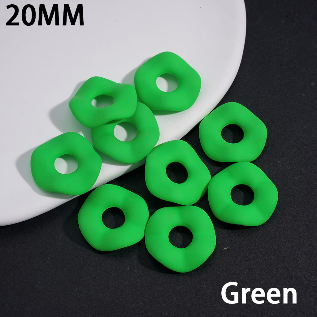 Matte Rubber Painted Touch Wavy Shape, Fluorescent Colors, Acrylic Spacer Beads 20MM (Please Read the Description)