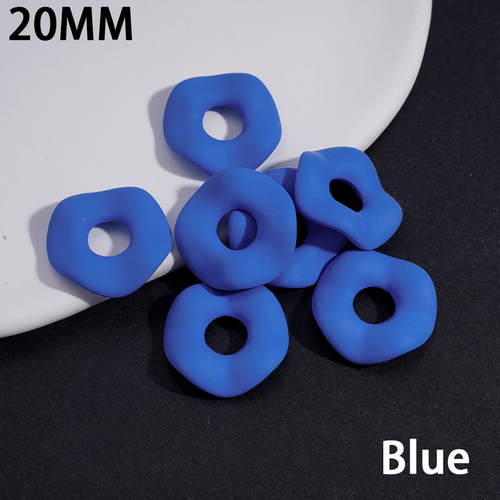 Matte Rubber Painted Touch Wavy Shape, Fluorescent Colors, Acrylic Spacer Beads 20MM (Please Read the Description)