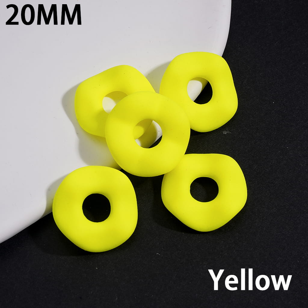 Matte Rubber Painted Touch Wavy Shape, Fluorescent Colors, Acrylic Spacer Beads 20MM (Please Read the Description)