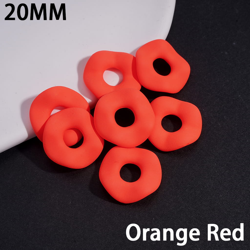 Matte Rubber Painted Touch Wavy Shape, Fluorescent Colors, Acrylic Spacer Beads 20MM (Please Read the Description)