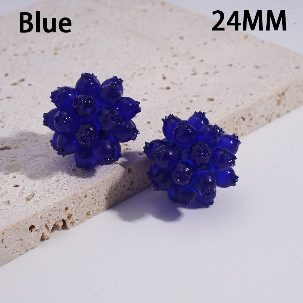 Semi-Clear Finish in Jelly Transparent Multi-Color Round Acrylic Virus Beads 24MM