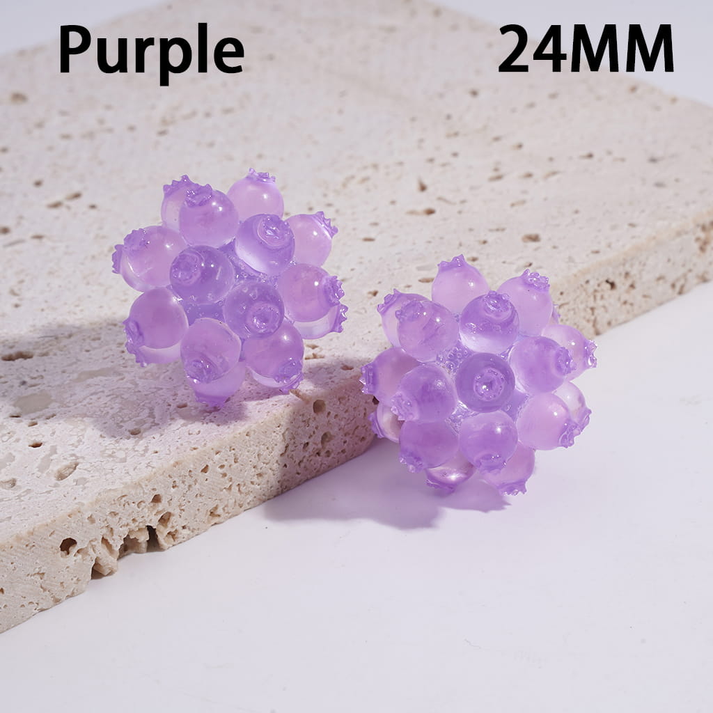 Semi-Clear Finish in Jelly Transparent Multi-Color Round Acrylic Virus Beads 24MM