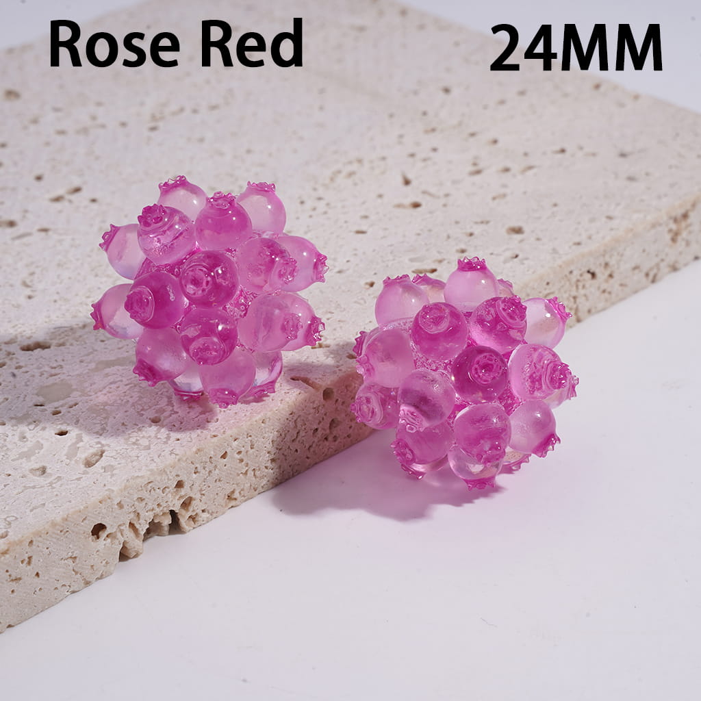 Semi-Clear Finish in Jelly Transparent Multi-Color Round Acrylic Virus Beads 24MM