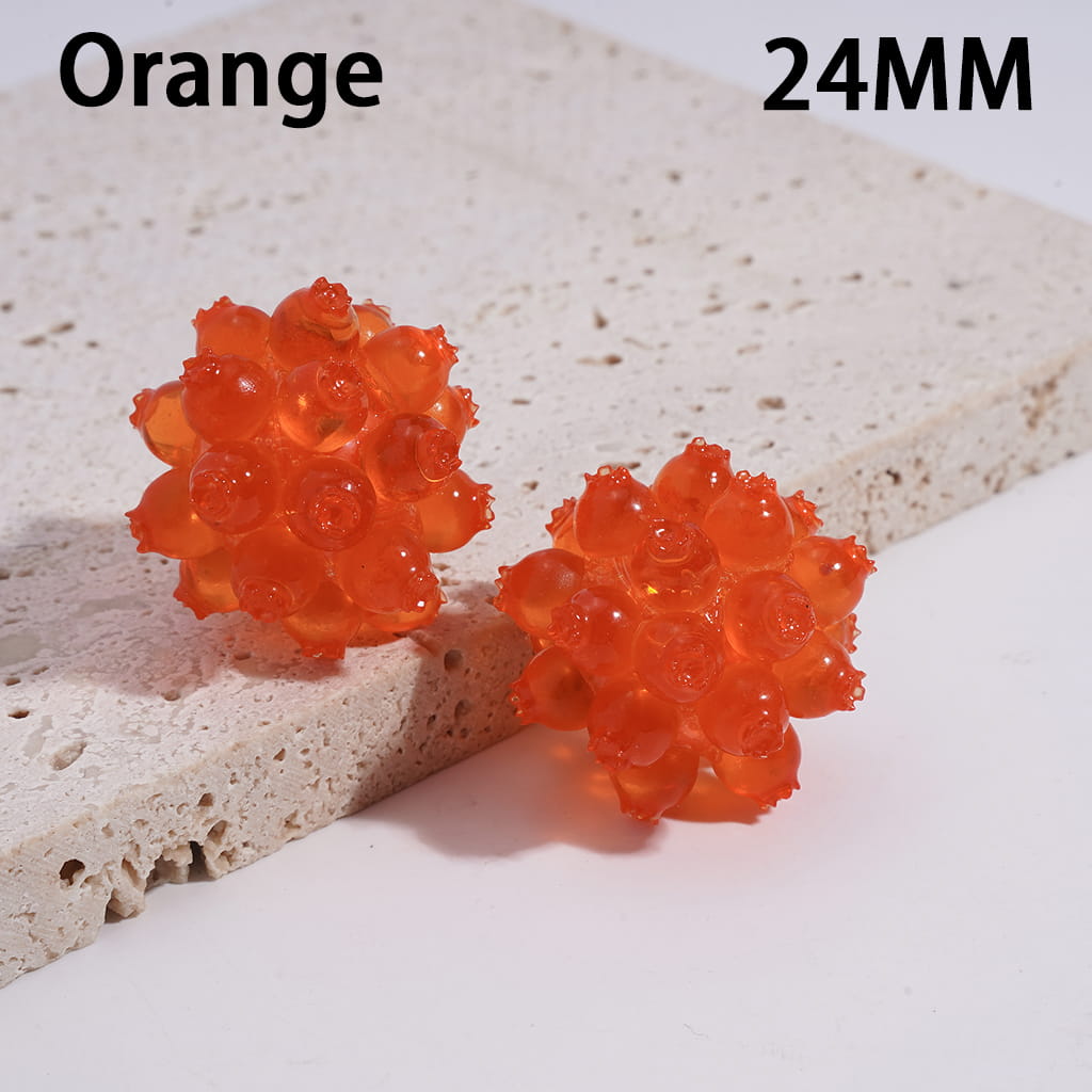 Semi-Clear Finish in Jelly Transparent Multi-Color Round Acrylic Virus Beads 24MM