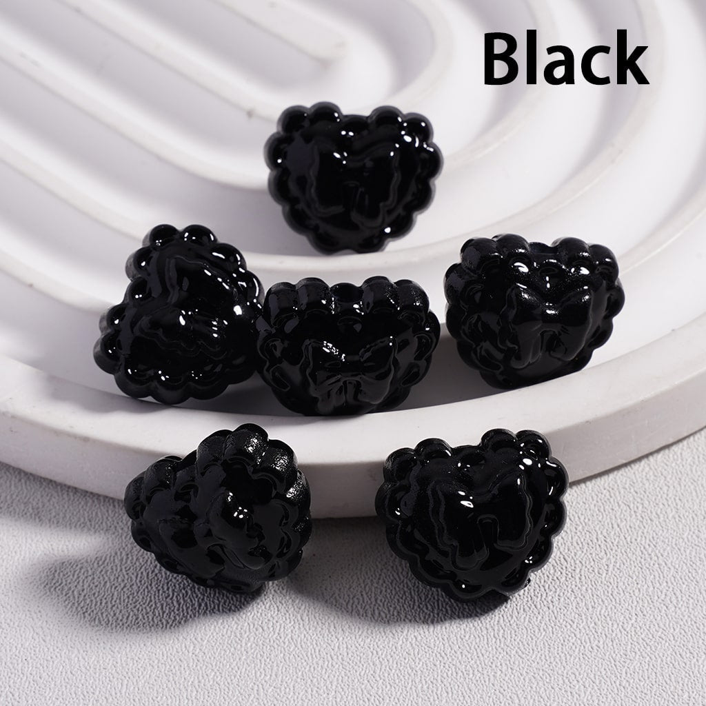 Butterfly Print Wavy Solid Color Heart Shape Acrylic Beads 13*16MM (Single Color is available for 300pcs(Whole Bag) Only)