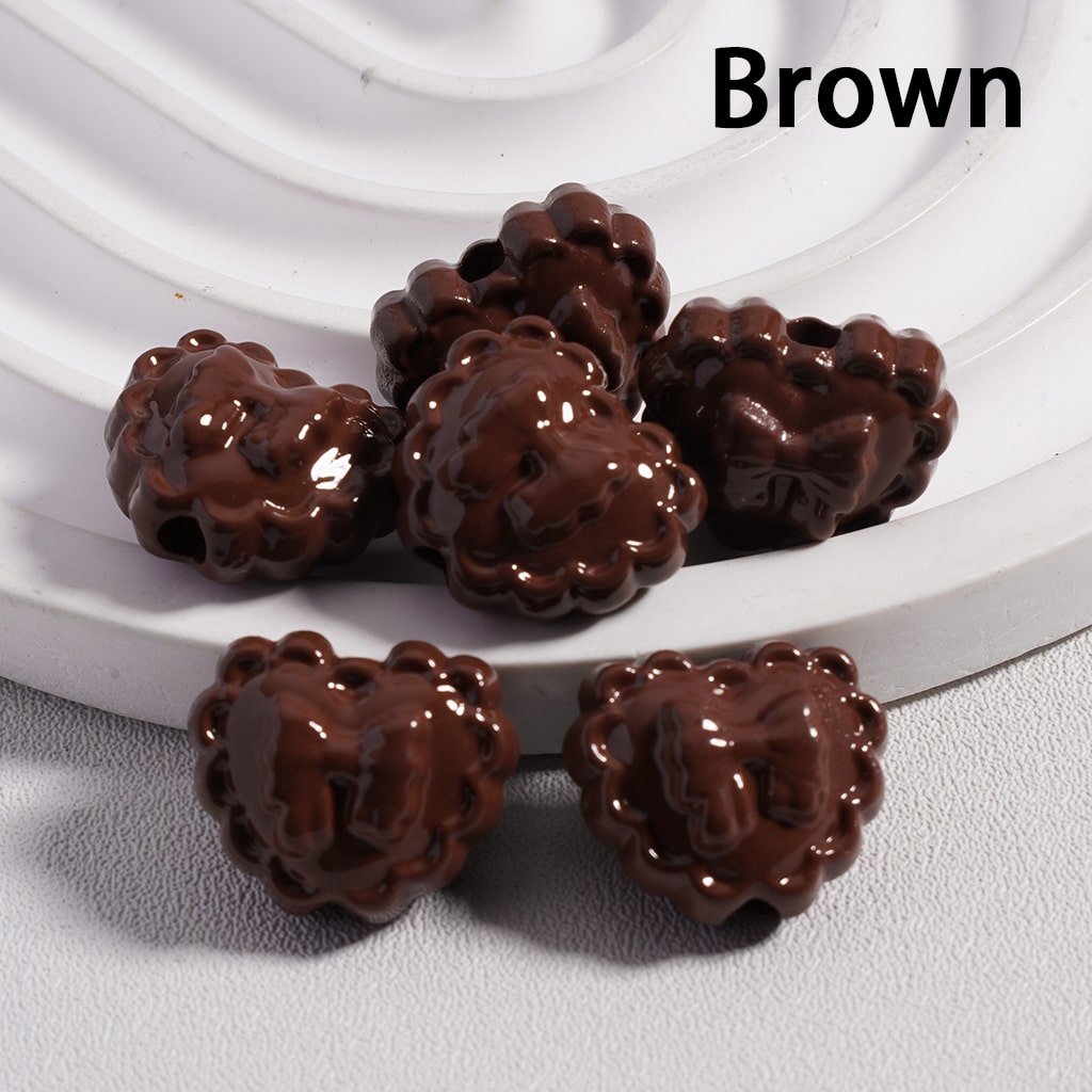 Butterfly Print Wavy Solid Color Heart Shape Acrylic Beads 13*16MM (Single Color is available for 300pcs(Whole Bag) Only)