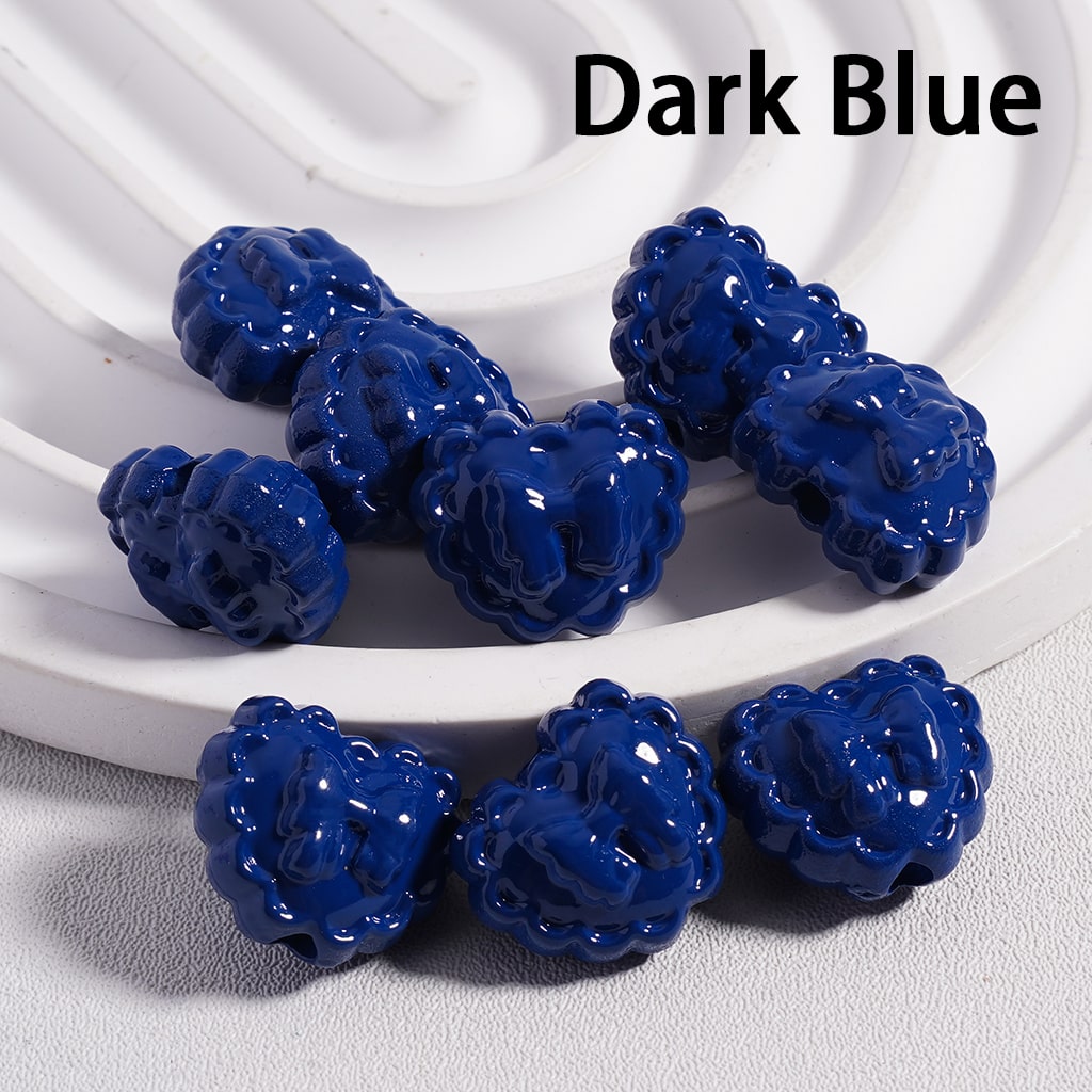 Butterfly Print Wavy Solid Color Heart Shape Acrylic Beads 13*16MM (Single Color is available for 300pcs(Whole Bag) Only)
