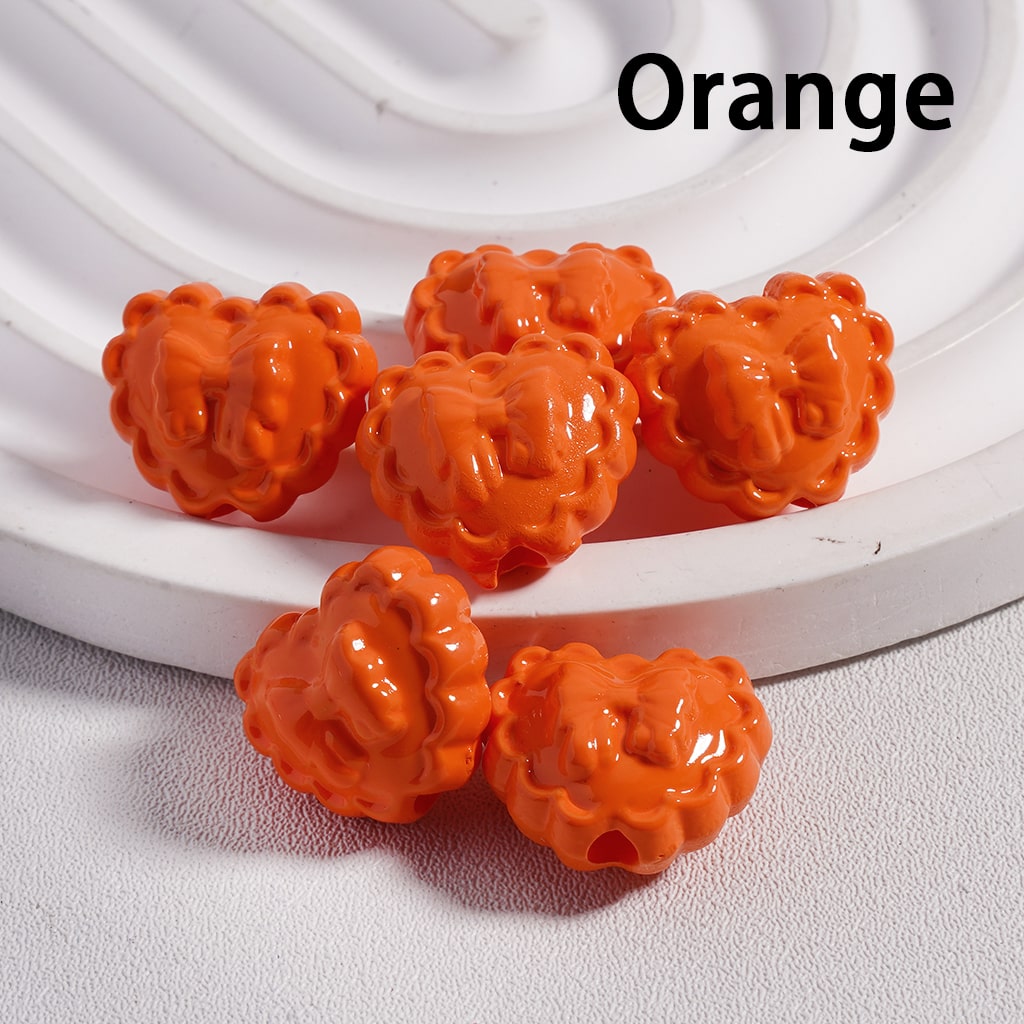 Butterfly Print Wavy Solid Color Heart Shape Acrylic Beads 13*16MM (Single Color is available for 300pcs(Whole Bag) Only)