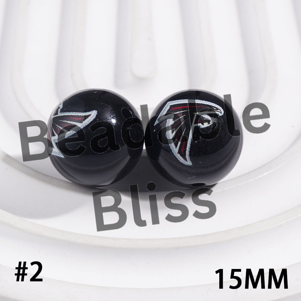 Acrylic Beads for Bracelets American Football Team, 15MM