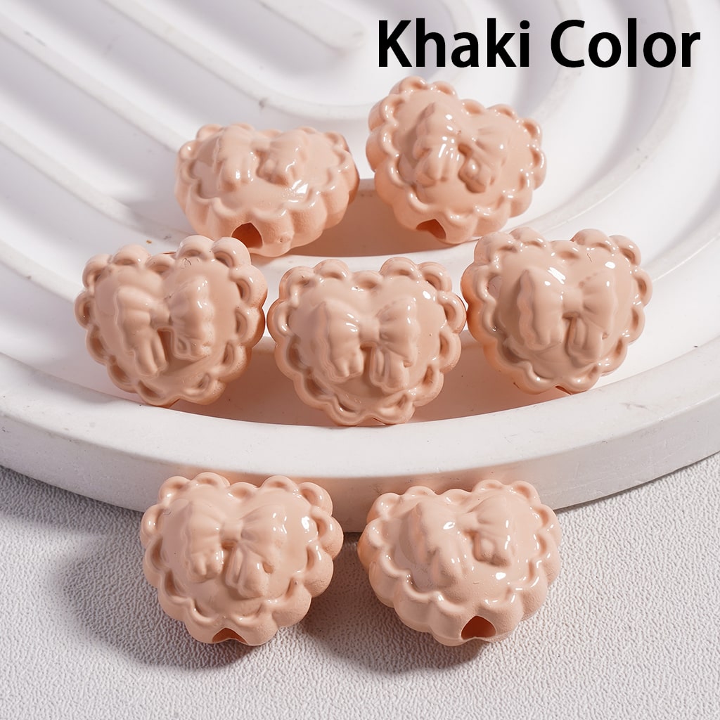 Butterfly Print Wavy Solid Color Heart Shape Acrylic Beads 13*16MM (Single Color is available for 300pcs(Whole Bag) Only)
