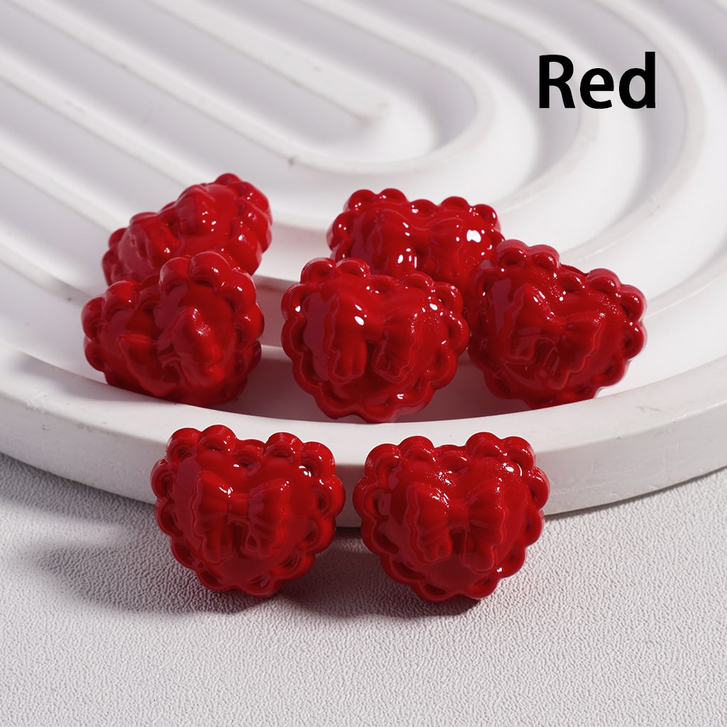 Butterfly Print Wavy Solid Color Heart Shape Acrylic Beads 13*16MM (Single Color is available for 300pcs(Whole Bag) Only)