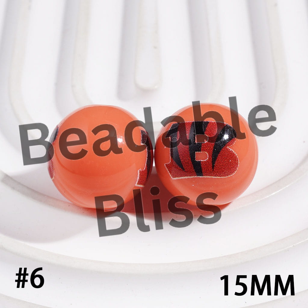 Acrylic Beads for Bracelets American Football Team, 15MM