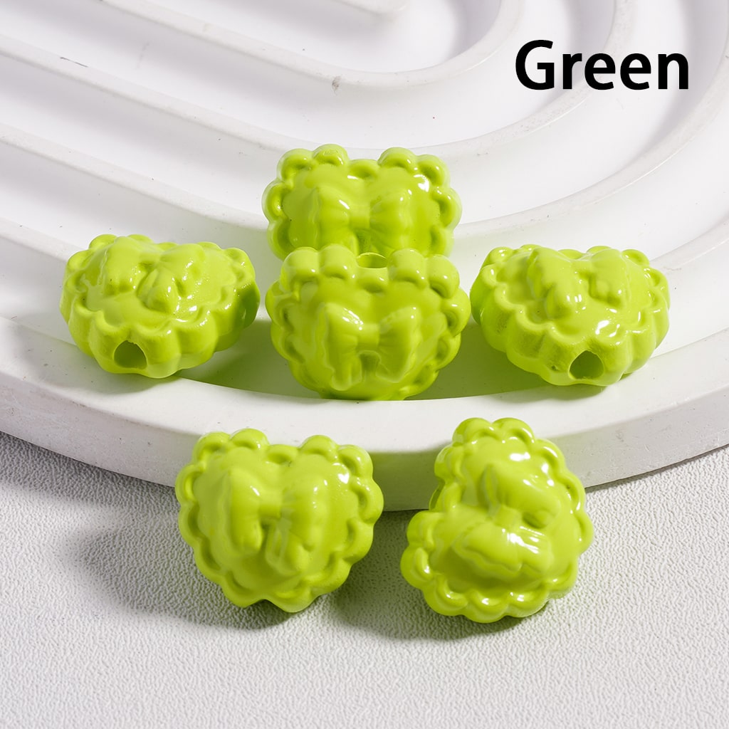 Butterfly Print Wavy Solid Color Heart Shape Acrylic Beads 13*16MM (Single Color is available for 300pcs(Whole Bag) Only)