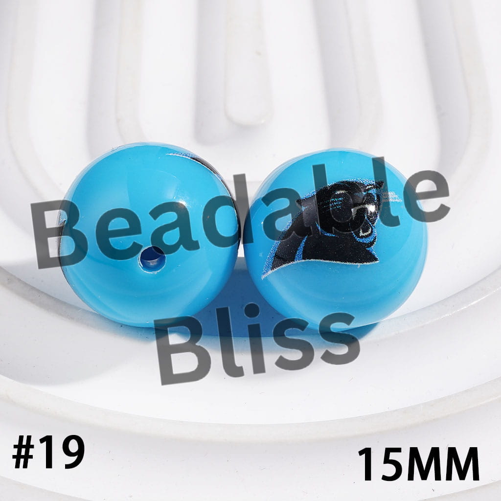 Acrylic Beads for Bracelets American Football Team, 15MM