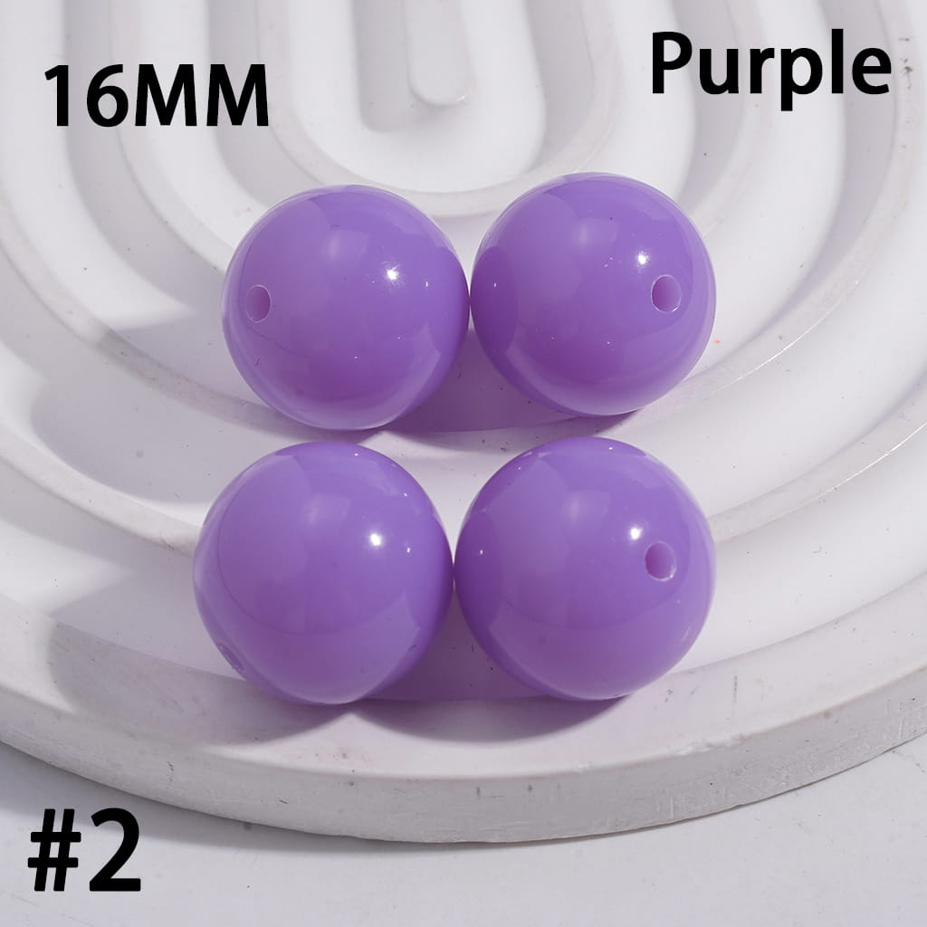 Shiny Fluorescent Color Round Acrylic Beads 16MM Random Mix