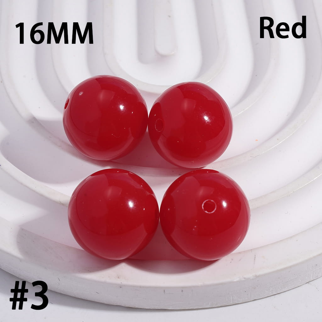 Shiny Fluorescent Color Round Acrylic Beads 16MM Random Mix