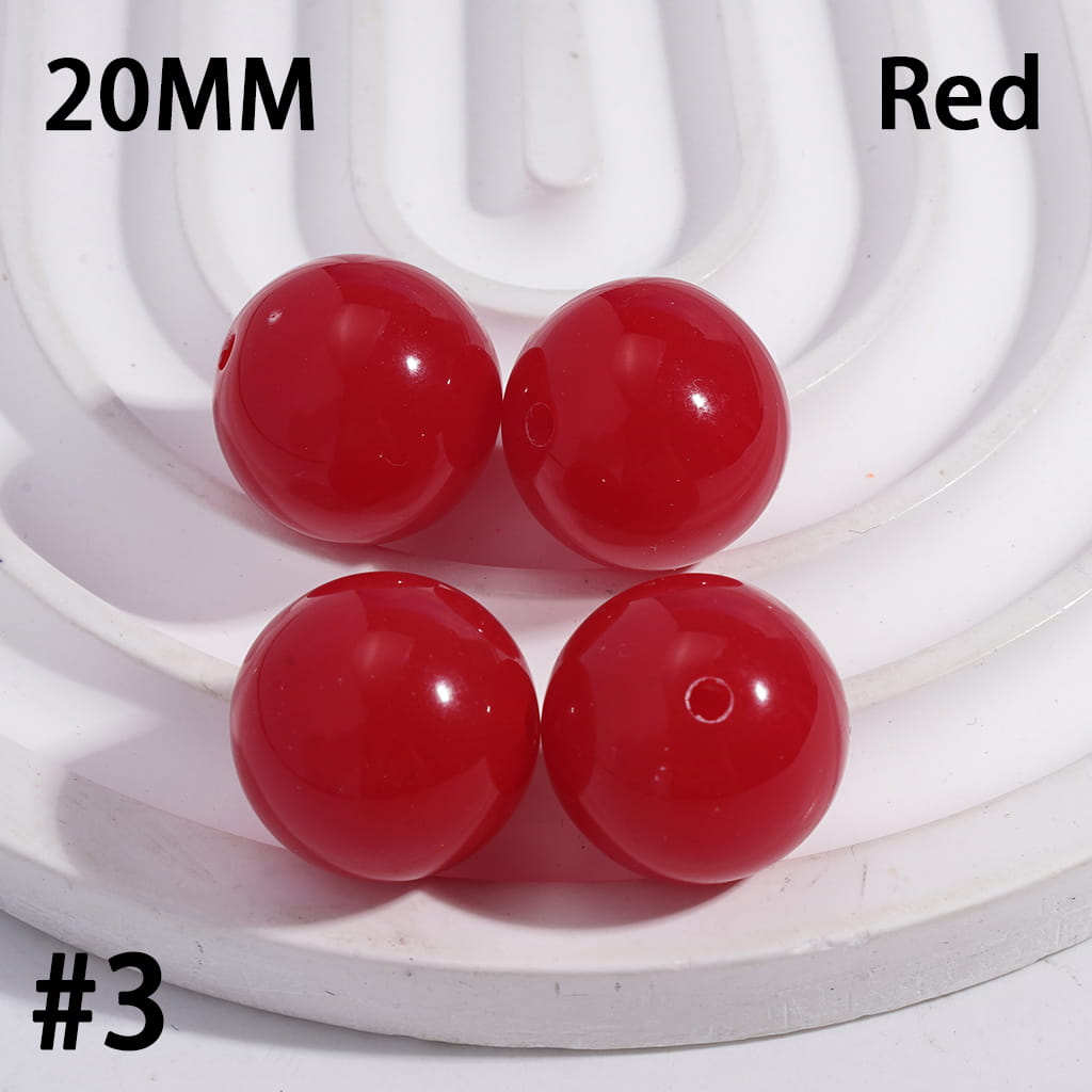 Shiny Fluorescent Color Round Acrylic Beads 20MM Random Mix