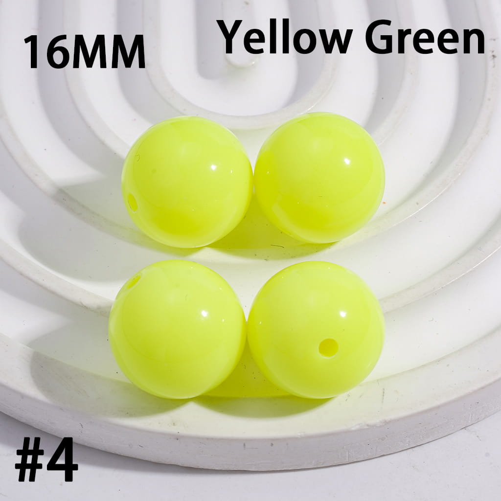 Shiny Fluorescent Color Round Acrylic Beads 16MM Random Mix