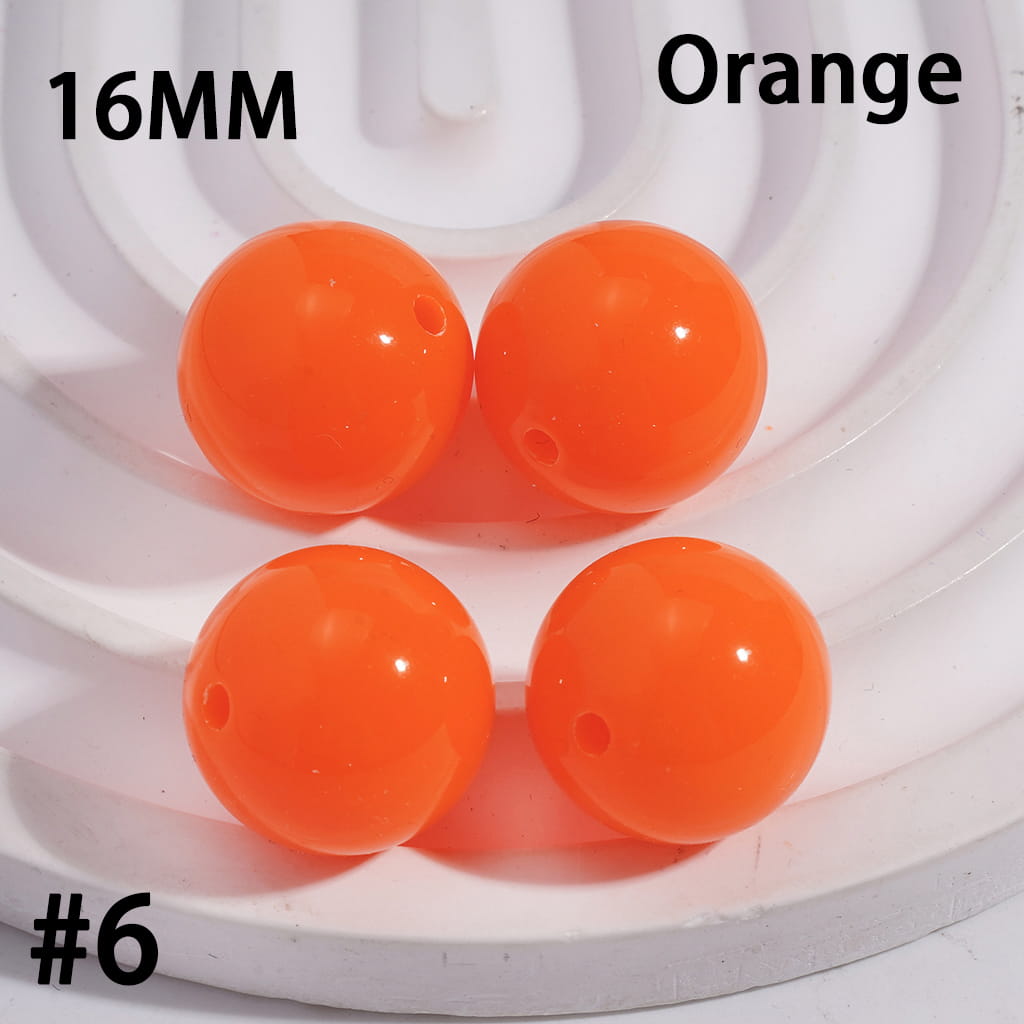 Shiny Fluorescent Color Round Acrylic Beads 16MM Random Mix