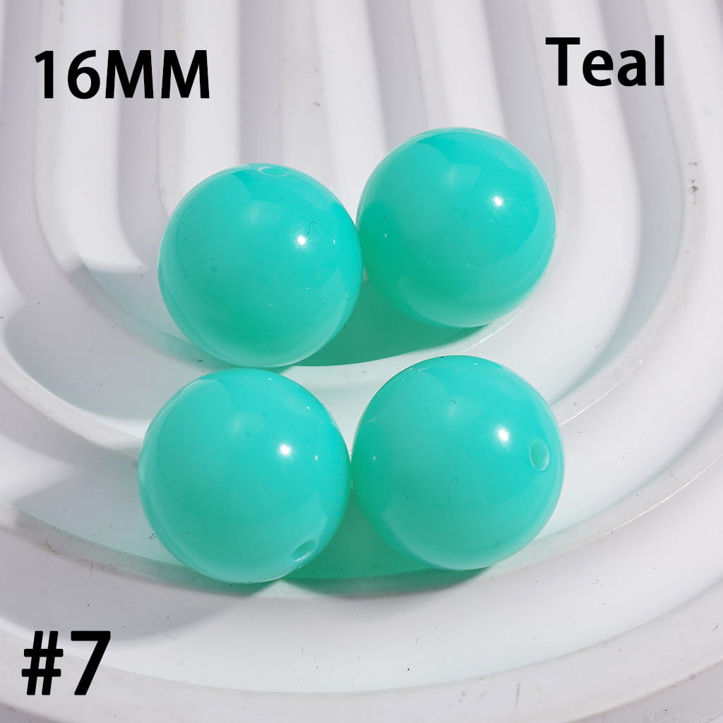 Shiny Fluorescent Color Round Acrylic Beads 16MM Random Mix