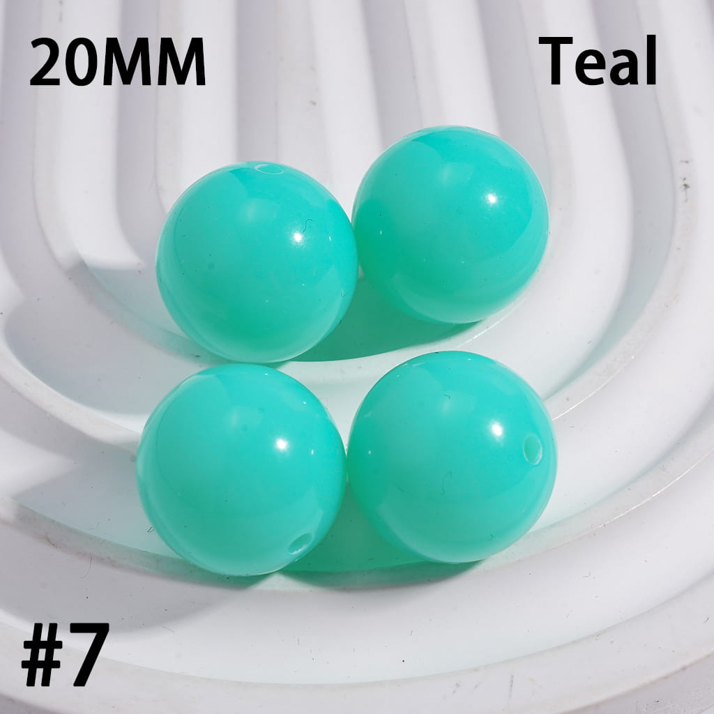Shiny Fluorescent Color Round Acrylic Beads 20MM Random Mix