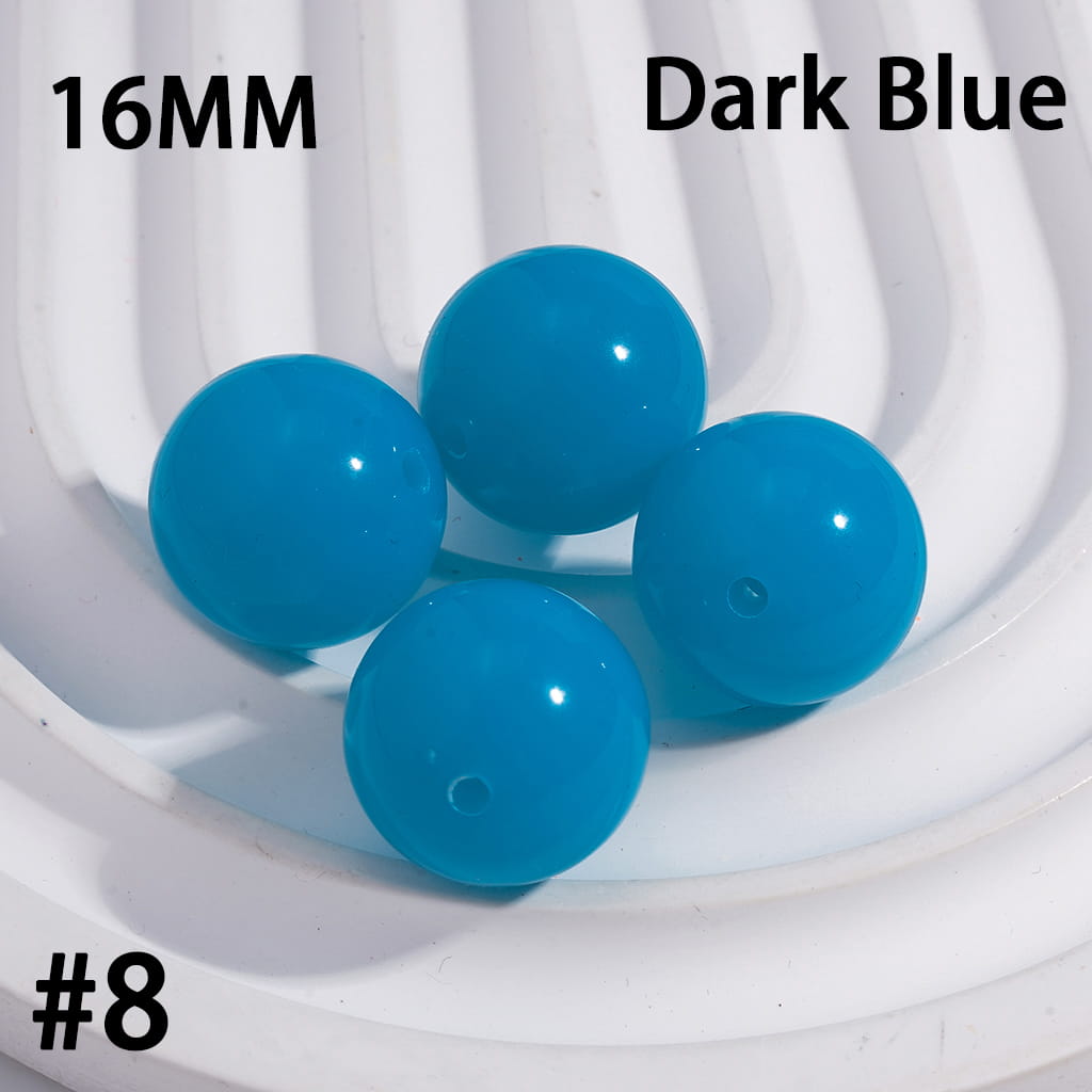 Shiny Fluorescent Color Round Acrylic Beads 16MM Random Mix