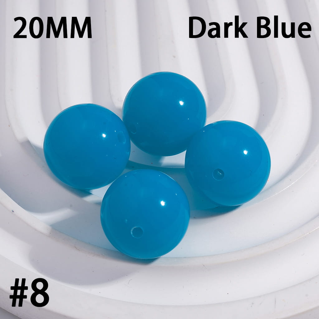 Shiny Fluorescent Color Round Acrylic Beads 20MM Random Mix