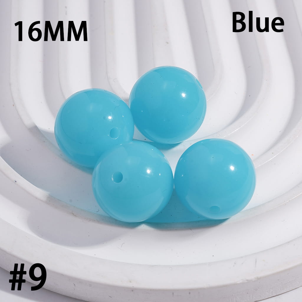 Shiny Fluorescent Color Round Acrylic Beads 16MM Random Mix