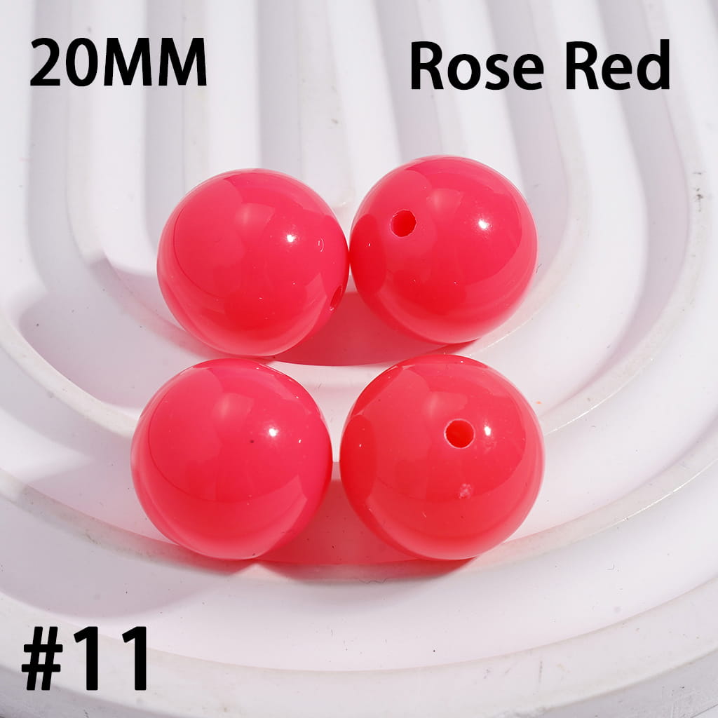 Shiny Fluorescent Color Round Acrylic Beads 20MM Random Mix